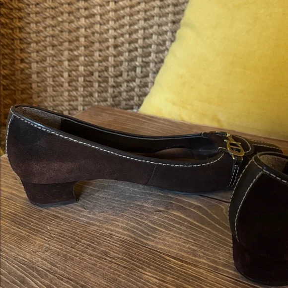Etienne Aigner Espresso Loafers with Gold Accents - Picture 8 of 12